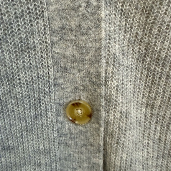 Everlane Oversize Alpaca Pocket Cardigan Heathered Stone Sweater Wool Light S - Picture 9 of 10